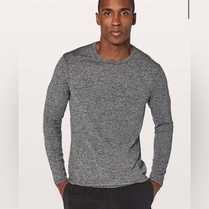 Lululemon Drysense Mesh Long Sleeve in Heathered Black